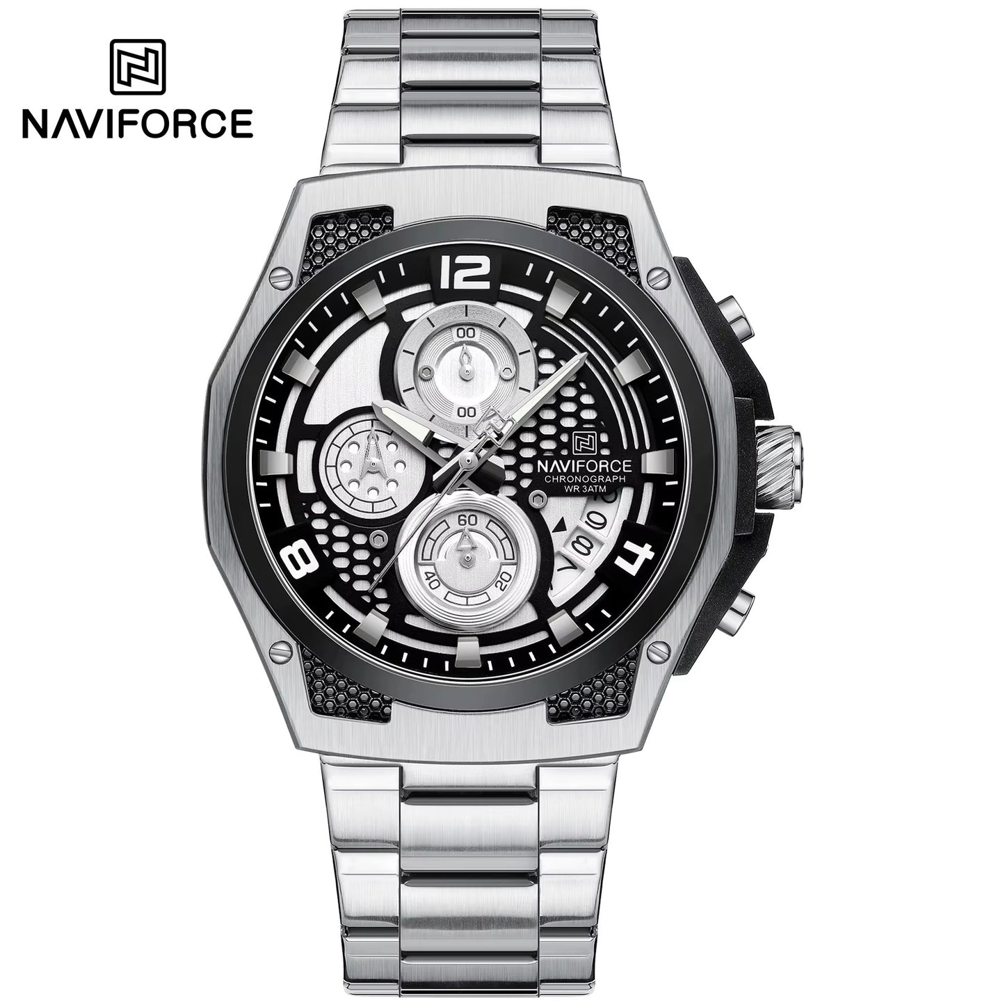 NAVIFORCE 2026 Stainless Steel Mens Chronograph Watch