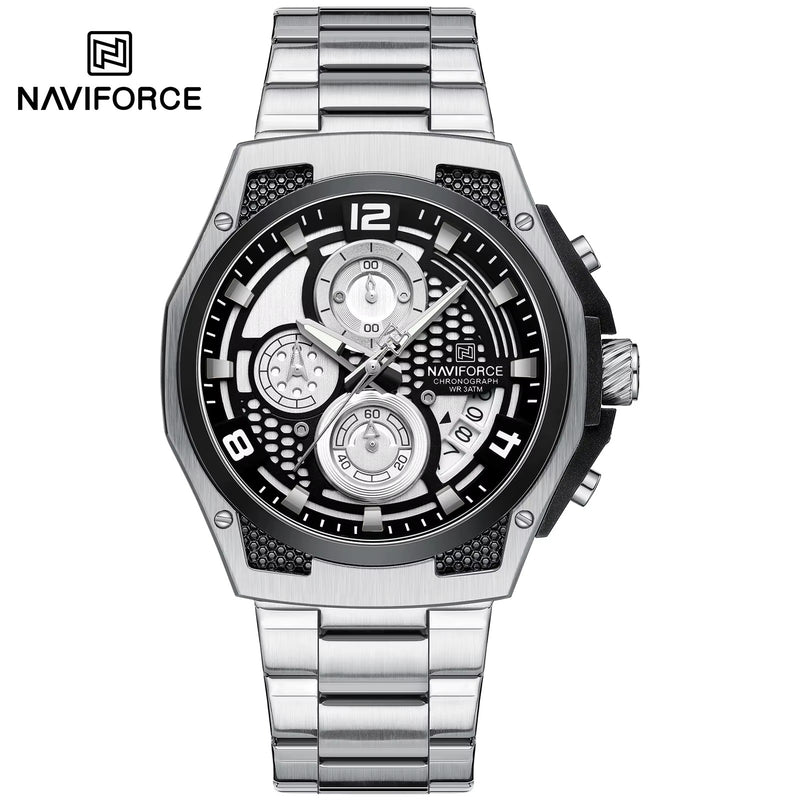 NAVIFORCE 2026 Stainless Steel Mens Chronograph Watch