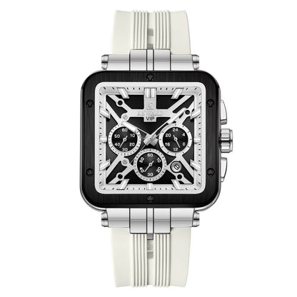 REWARD Analog Quartz Wristwatch for Men –White Color, Black Dial, Stylish Design, Everyday Wear
